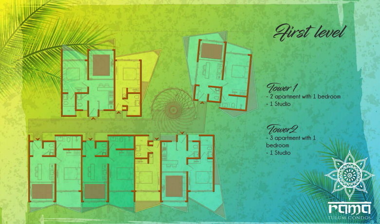 Rama Tulum 1-2 Bedrooms Condos - First Level