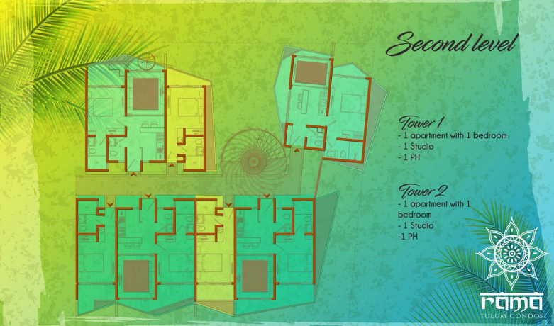 Rama Tulum 1-2 Bedrooms Condos - Second Level
