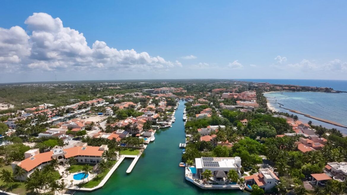 marina puerto aventuras aerial photo